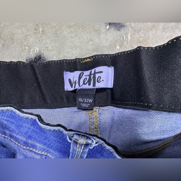 Vylette Dark Wash High Rise Elastic Waist Skinny Leg Denim Jeans Size 32 - Picture 5 of 8